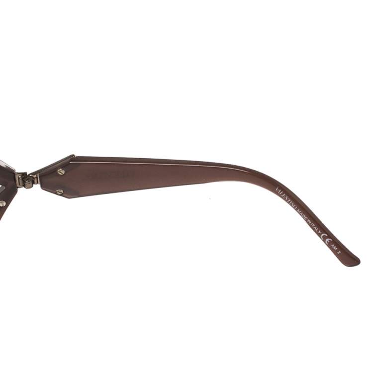 مملوكة مسبقًا Valentino Brown Acetate 5692S Gradient Oversized Sunglasses