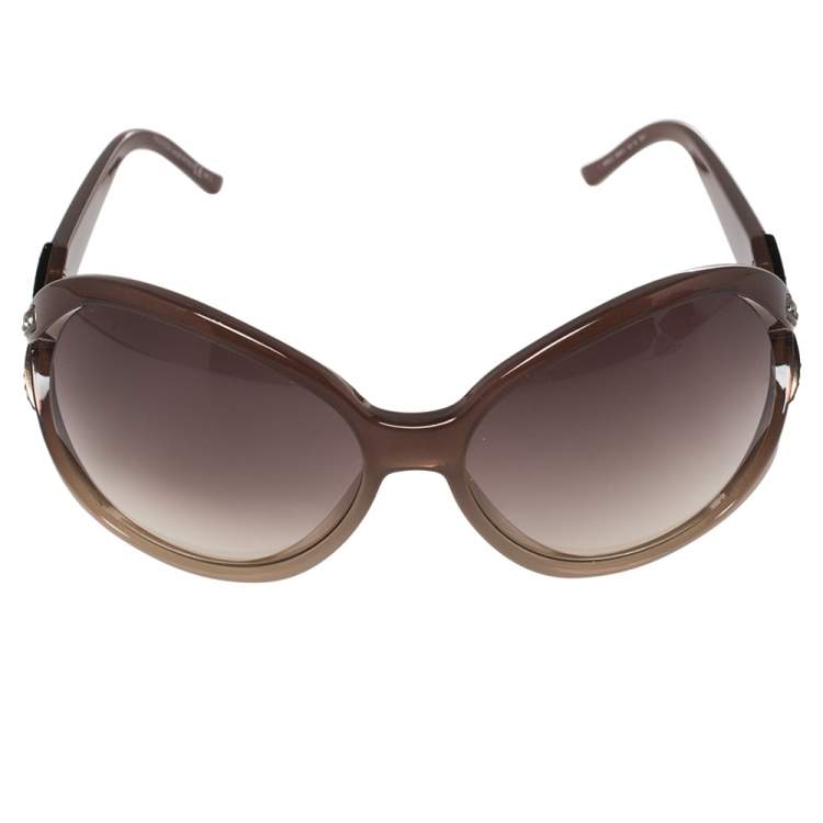 مملوكة مسبقًا Valentino Brown Acetate 5692S Gradient Oversized Sunglasses