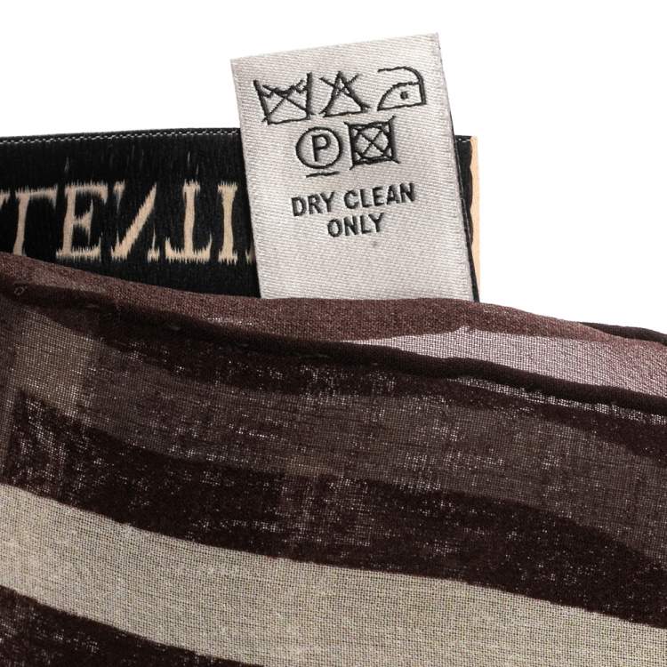 Pre Owned Valentino Brown Logo Puzzle Printed Silk Scarf