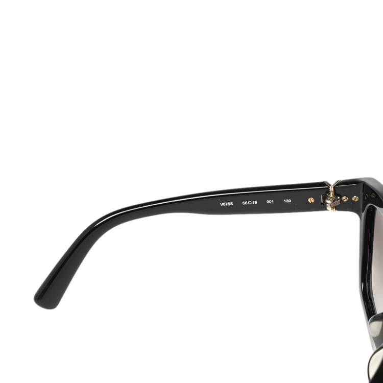 Pre Owned Valentino Black Rockstud V675S Wayfarer Gradient Sunglasses