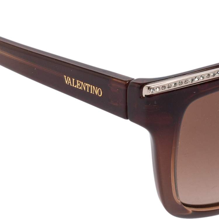 مملوكة مسبقًا Valentino Brown/ Brown Gradient V646SR Rectangle Sunglasses
