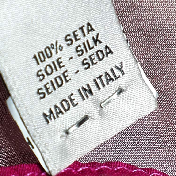 Pre Owned Valentino Pink Logo Print Silk Scarf