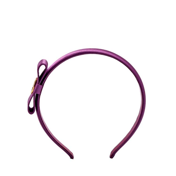 مملوكة مسبقًا Valentino Pink Satin Crystals Gold Tone Metal Hair Band