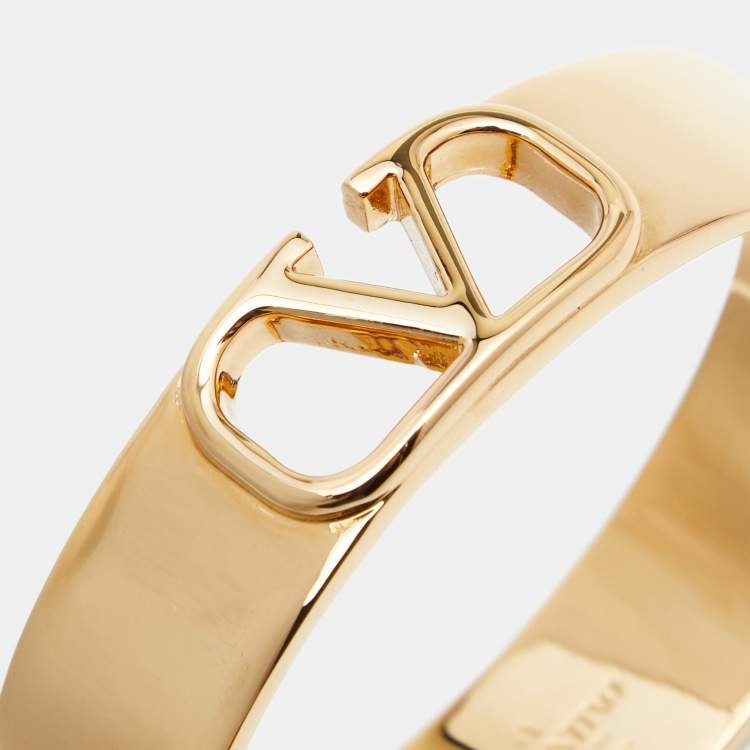 Valentino VLogo Signature Gold Tone Metal Cuff Bracelet Valentino