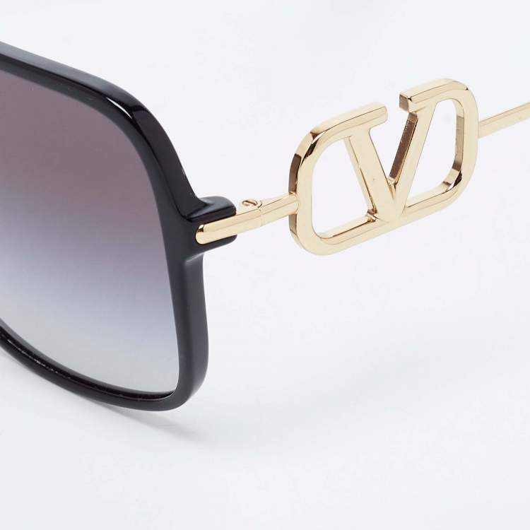 Pre Owned Valentino Black VA4101 Squared Gradient Sunglasses 