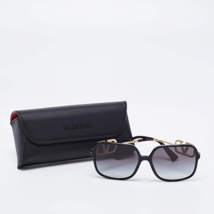 Pre Owned Valentino Black VA4101 Squared Gradient Sunglasses 