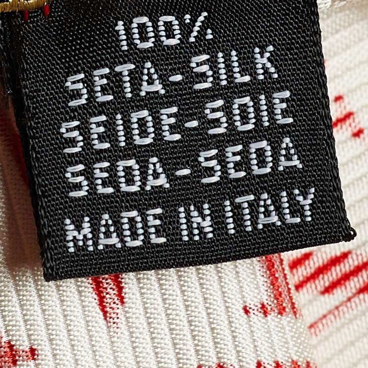 Pre Owned Valentino Red Logo Print Silk Stole