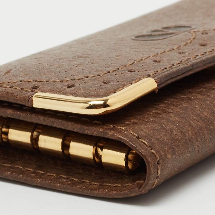 Pre Owned Valentino Brown Leather Key Holder