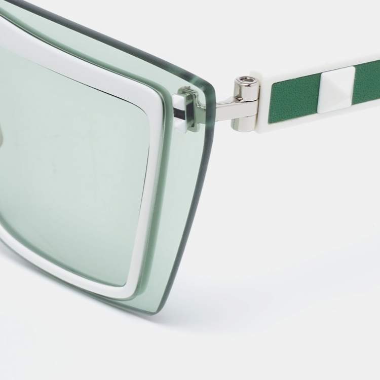 Valentino Green/White VA 2026 Shield Sunglasses Valentino | TLC