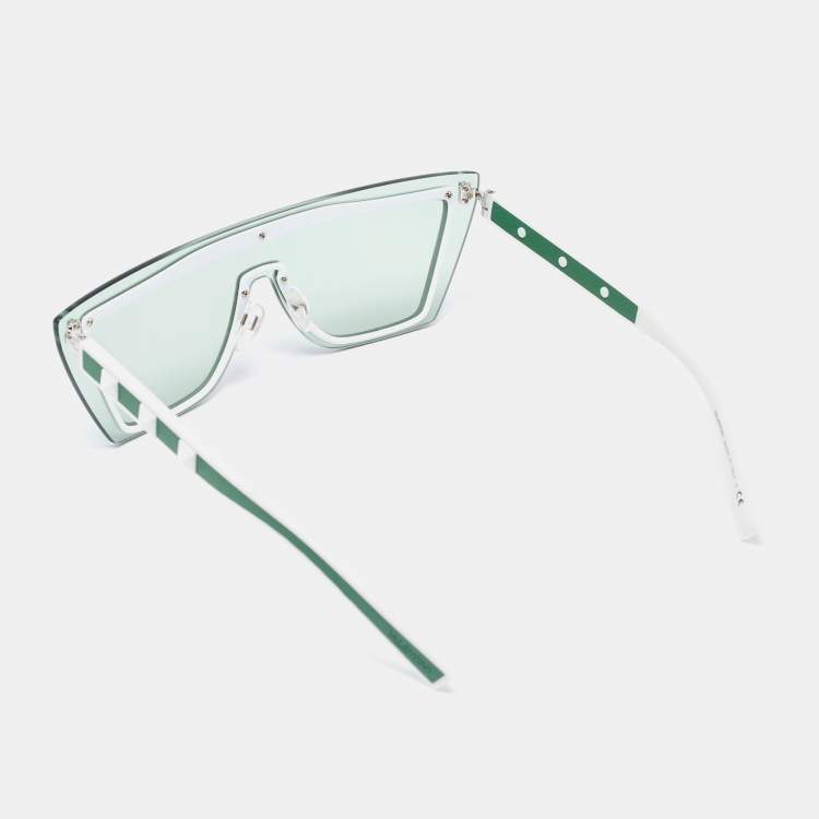 Pre Owned Valentino Green/White VA 2026 Shield Sunglasses