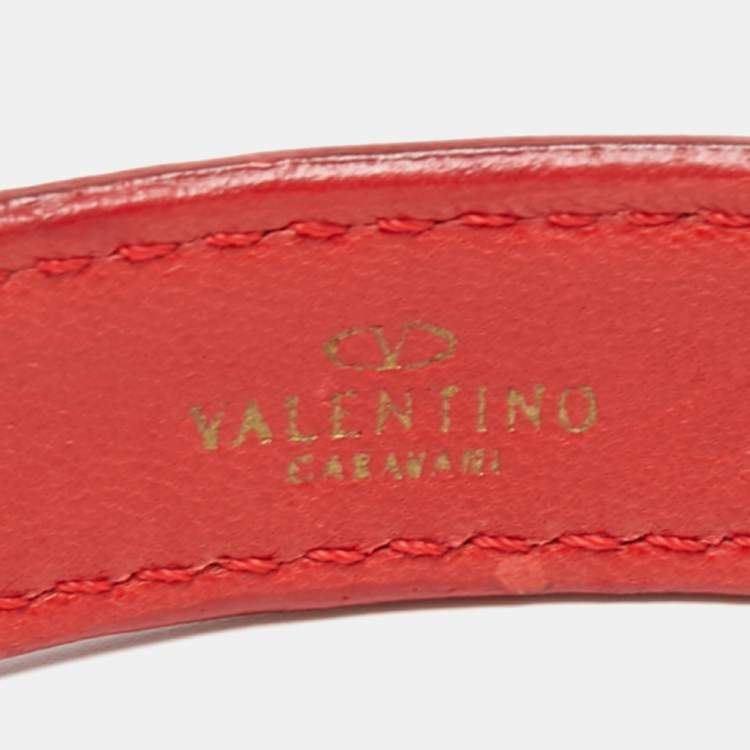 Pre Owned Valentino Red Leather Bow Headband
