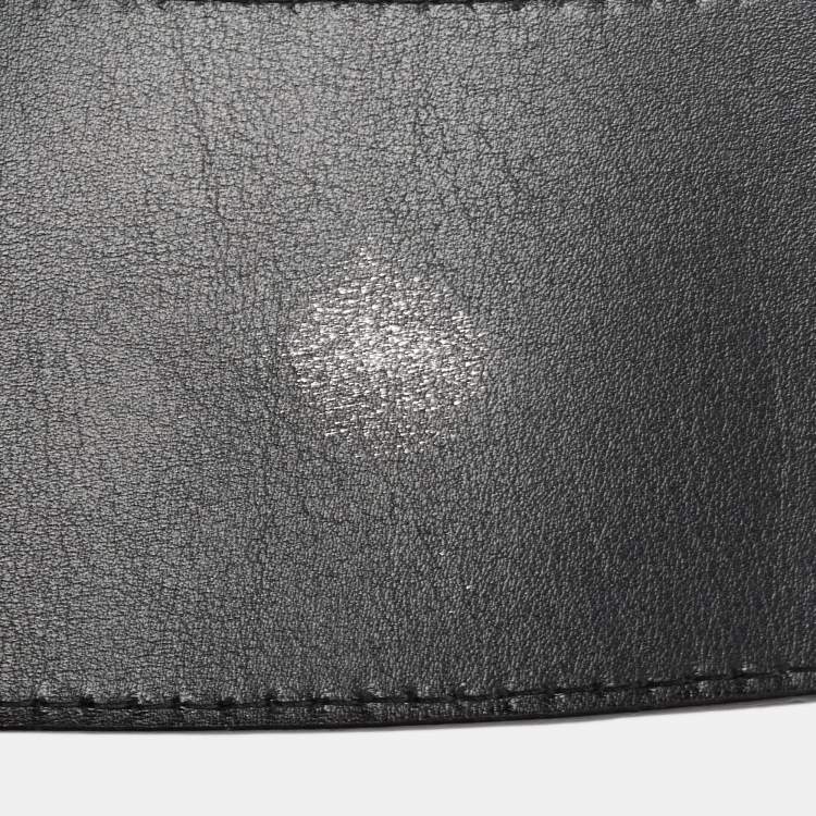 Pre Owned Valentino Pale Gold Leather Crystal Embellished Waist Belt 85CM
