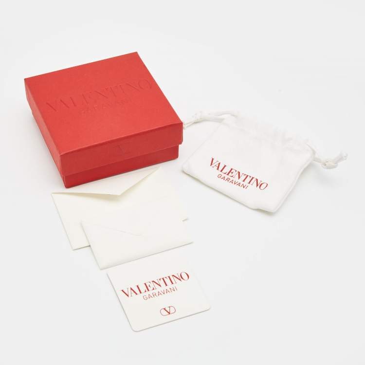 Pre Owned Valentino VLogo Signature Gold Tone Metal Earrings