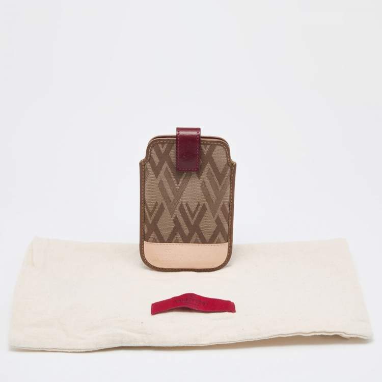Pre Owned Valentino Tricolor V Print Fabric and Leather Flap Phone Cover