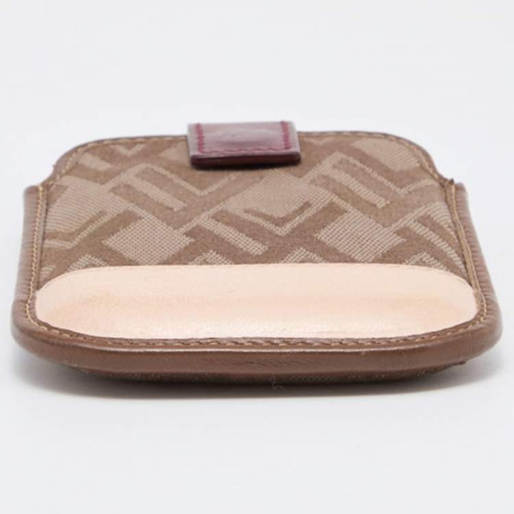 Pre Owned Valentino Tricolor V Print Fabric and Leather Flap Phone Cover