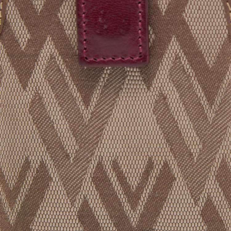 Pre Owned Valentino Tricolor V Print Fabric and Leather Flap Phone Cover