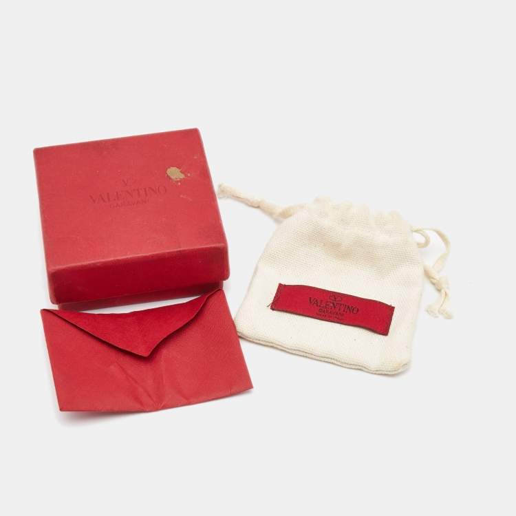 Pre Owned Valentino VLogo Gold Tone Earrings