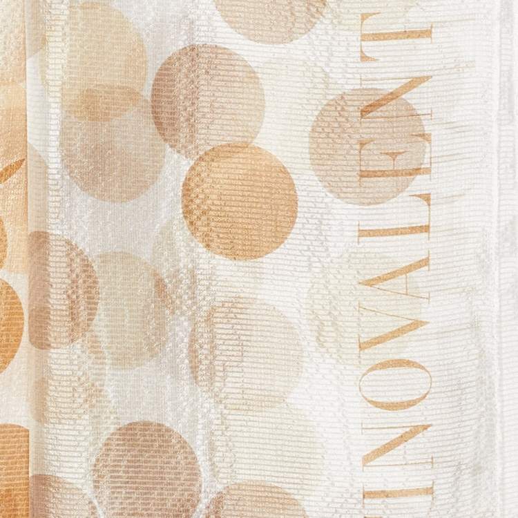 Pre Owned Valentino Cream Dot Printed Silk Scarf