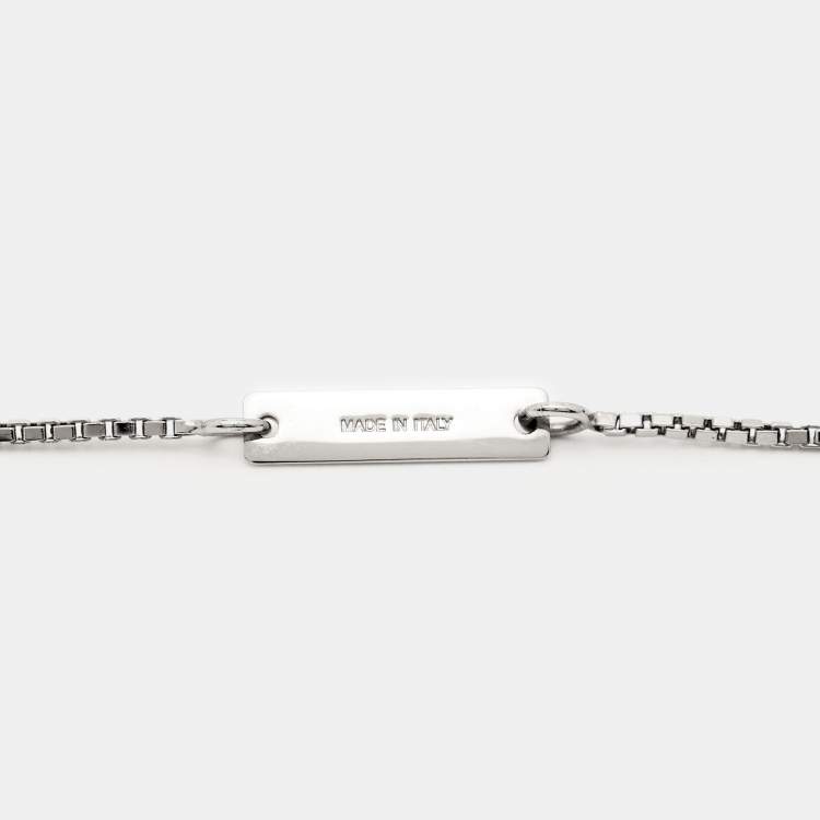 Pre Owned Valentino VLogo Silver Tone Bracelet