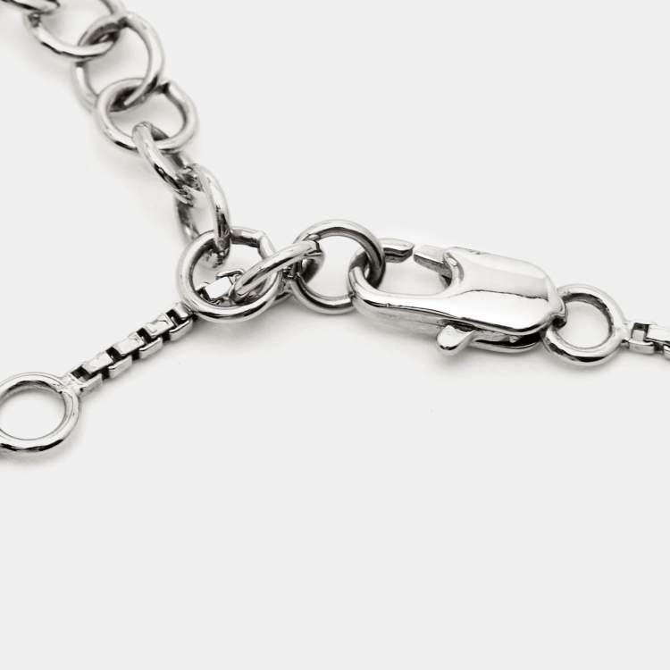 Pre Owned Valentino VLogo Silver Tone Bracelet