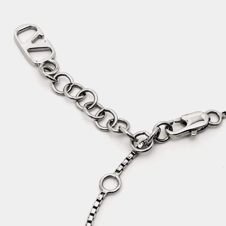 Pre Owned Valentino VLogo Silver Tone Bracelet