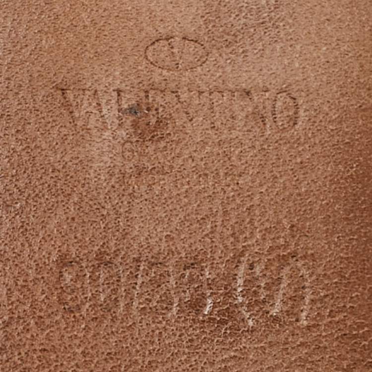 Pre Owned Valentino Black Leather Rockstud Buckle Belt 90CM