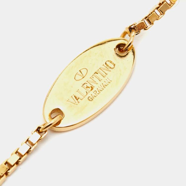 Pre Owned Valentino Rockstud Gold Tone Bracelet