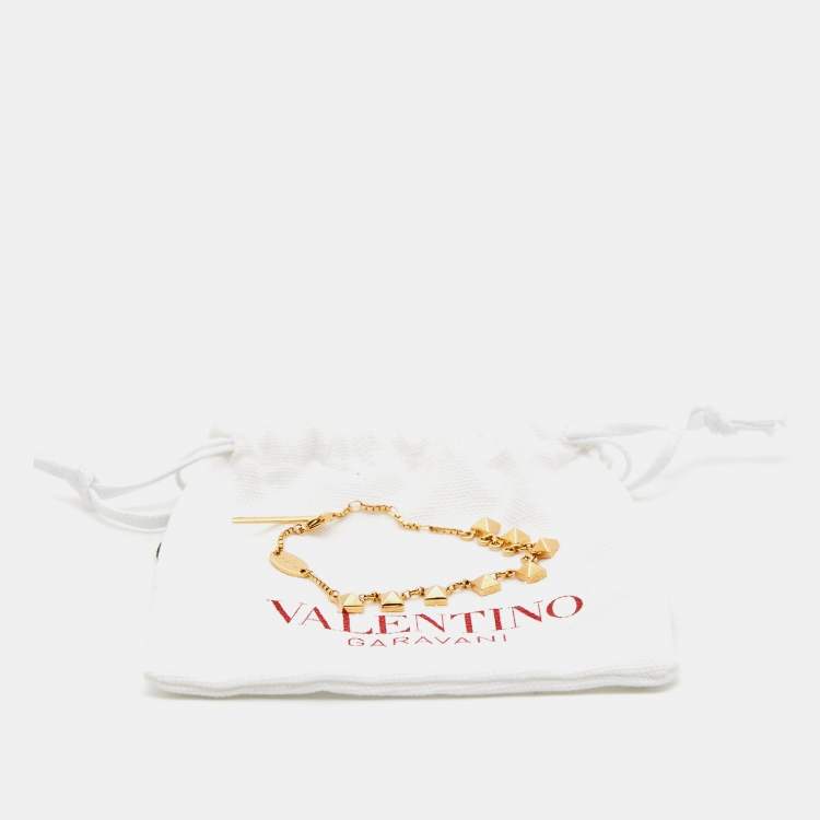 Pre Owned Valentino Rockstud Gold Tone Bracelet