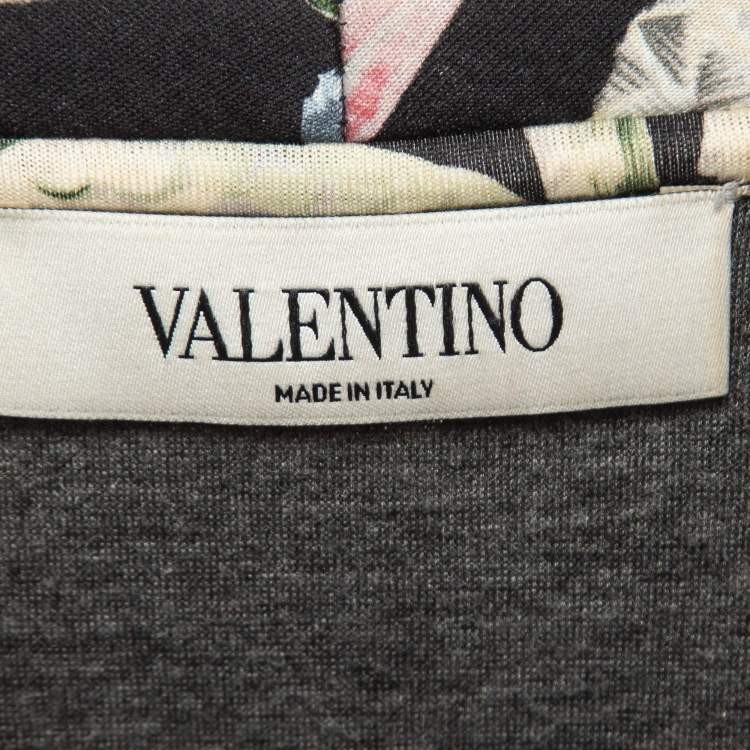 Pre Owned Valentino Black Animal Fantasy Print Neoprene Sweatshirt L