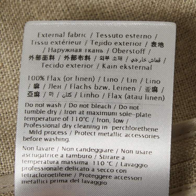 Pre Owned Valentino Beige Linen Canvas Embellished Blouse S