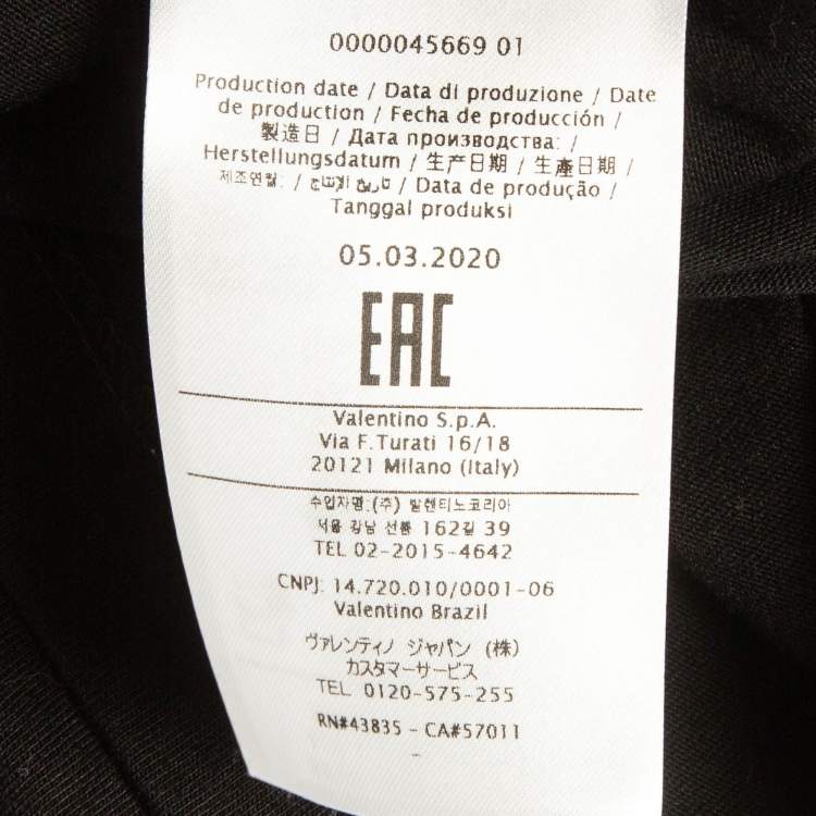 Pre Owned Valentino Black VLTN Print Cotton T-Shirt L