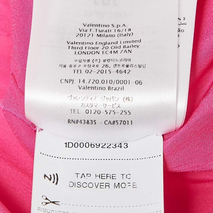 Pre Owned Valentino Pink Crepe Couture Bow Detail Short Dress S