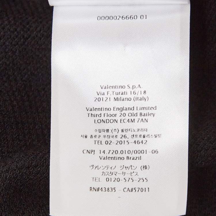 Pre Owned Valentino Black Jersey and Washed Taffetas Cape Sweatshirt L