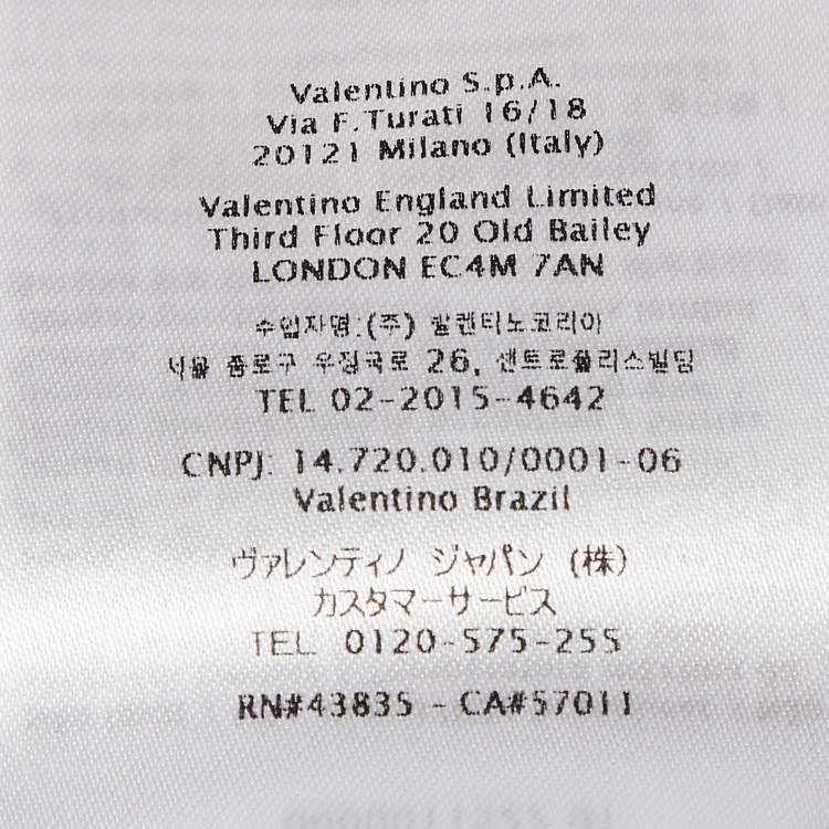 Pre Owned Valentino Black/White V Optical Print Jersey Top XS