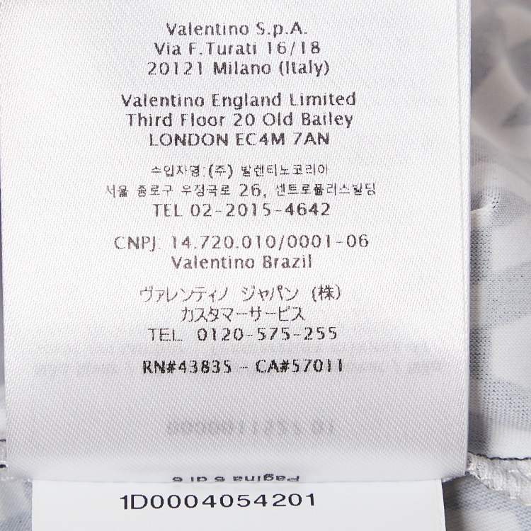 Pre Owned Valentino White/Black V Optical Print Jersey Leggings XS