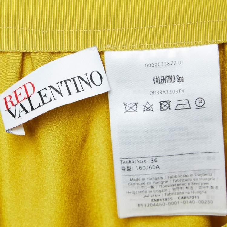 Pre Owned RED Valentino Green/Yellow Tulle Midi Skirt XS