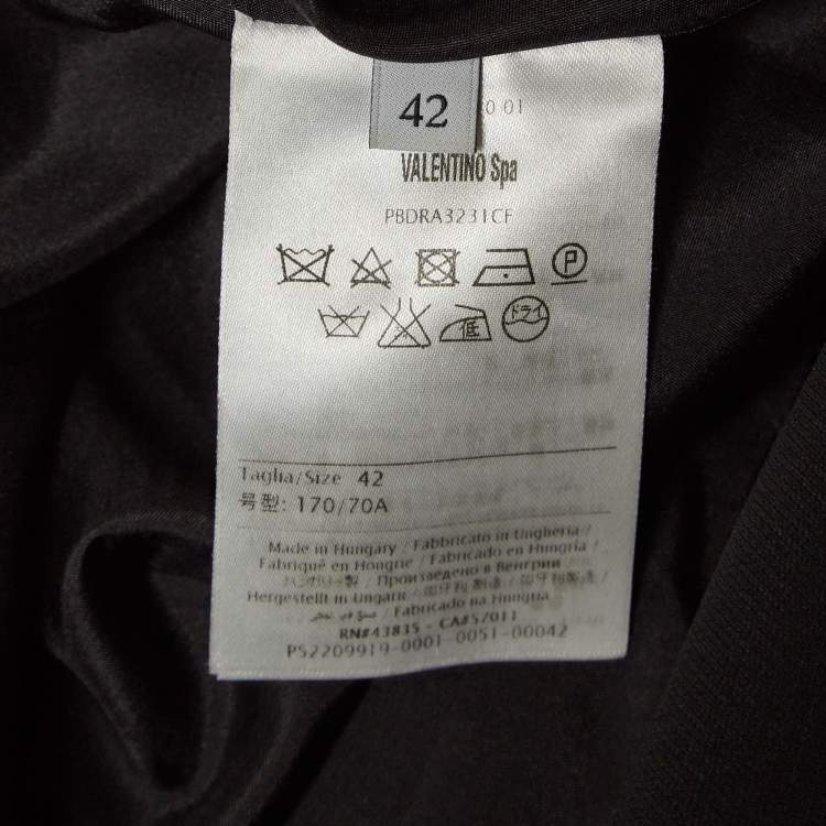 Pre Owned Valentino Black Virgin Wool & Silk Midi Skirt M
