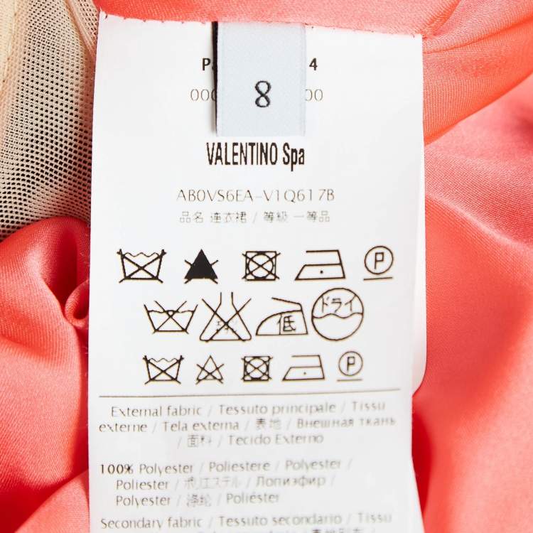 Pre Owned Valentino Pink Crepe Embellished Maxi Dress M