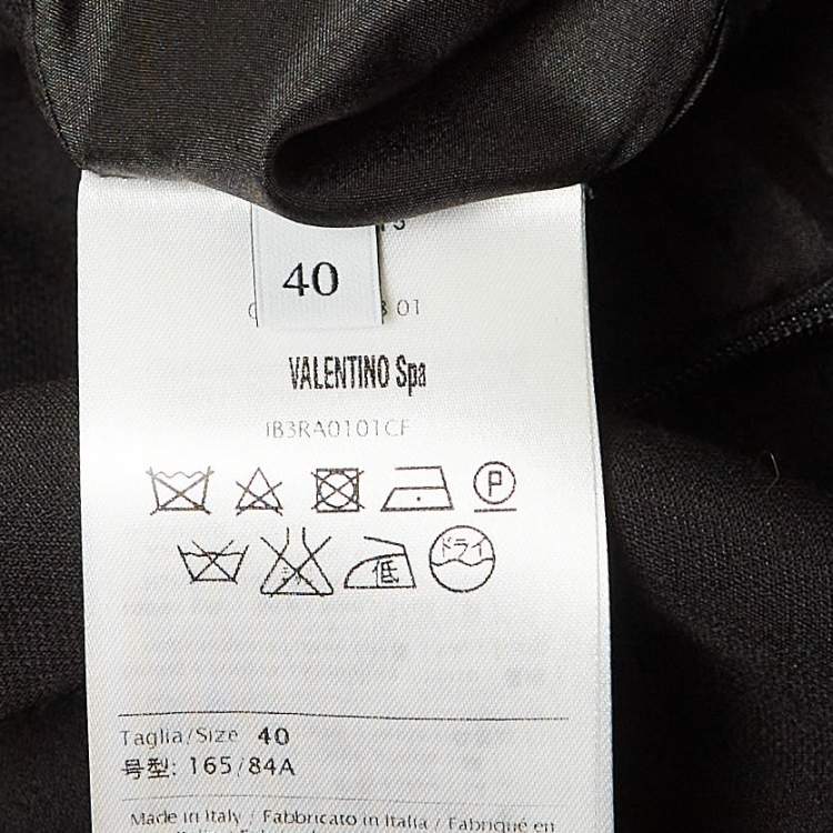 Pre Owned Valentino Black Wool Blend Midi Skirt S