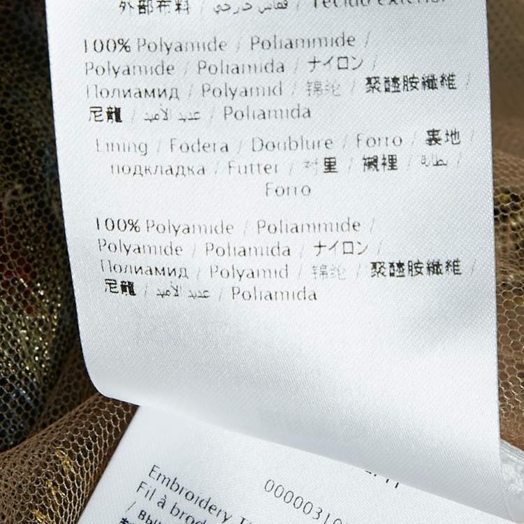 مملوكة مسبقًا Valentino Beige Butterfly Embroidered Mesh Sheer Top S