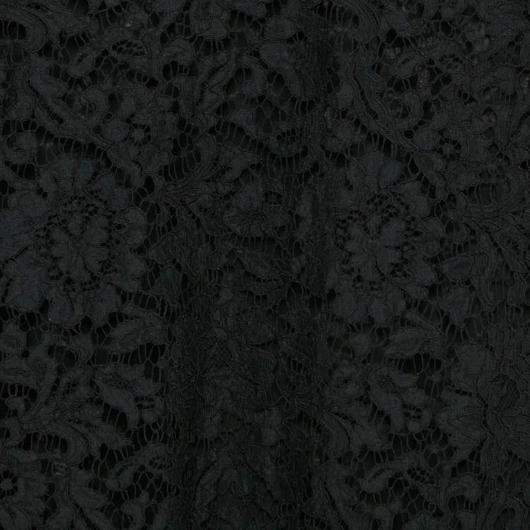 Pre Owned Valentino Black Lace Corded Midi  Skirt S