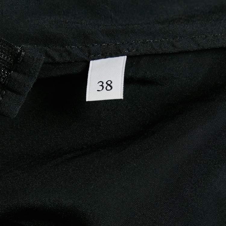 Pre Owned Valentino Black Lace Corded Midi  Skirt S
