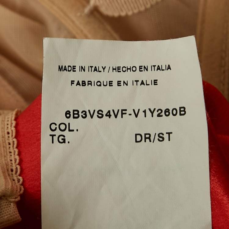 Pre Owned Valentino Coral Orange Silk Strapless Maxi Dress M