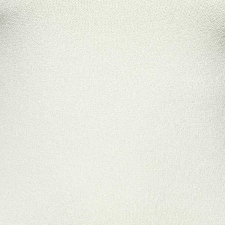 Pre Owned Valentino Ivory White Mesh Knit High Neck Jumper M