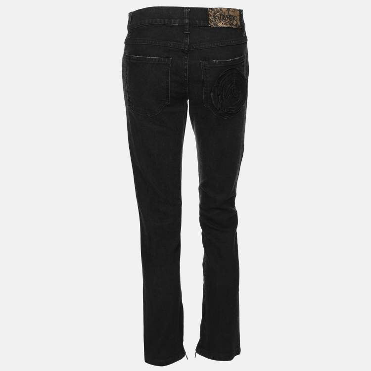 Pre Owned Valentino Black Denim Petale Jeans S