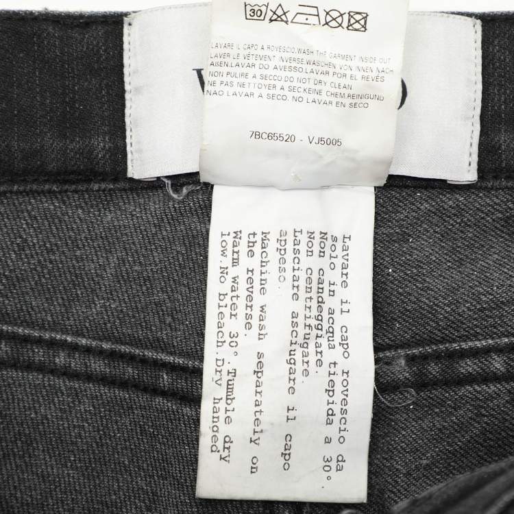 Pre Owned Valentino Black Denim Petale Jeans S