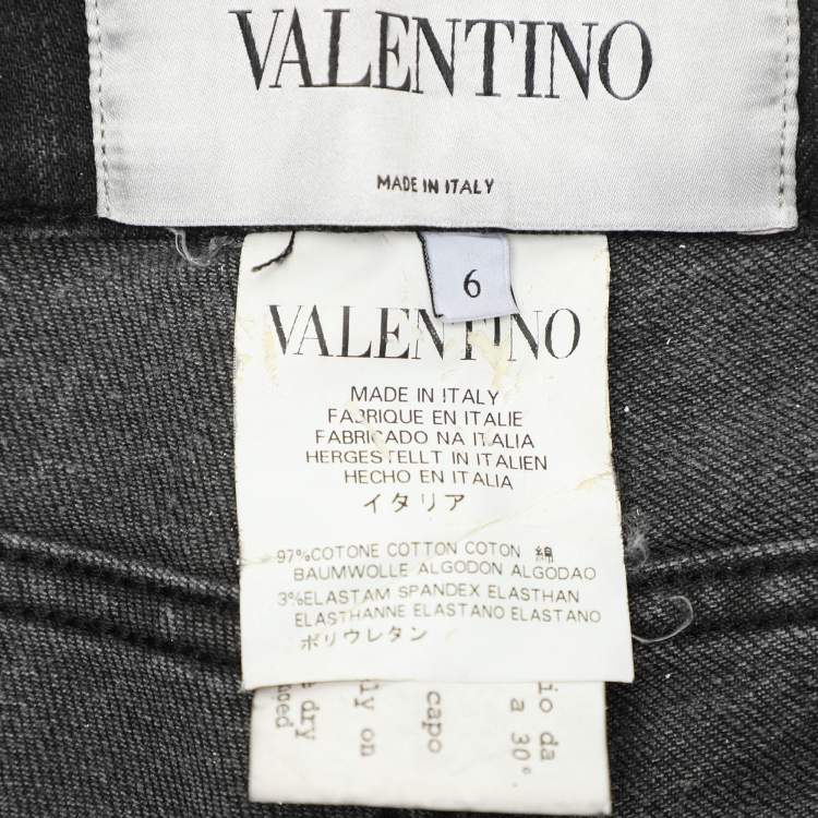 Pre Owned Valentino Black Denim Petale Jeans S