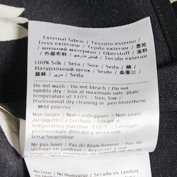 Pre Owned Valentino Black Bucaneve Print Silk Shirt M