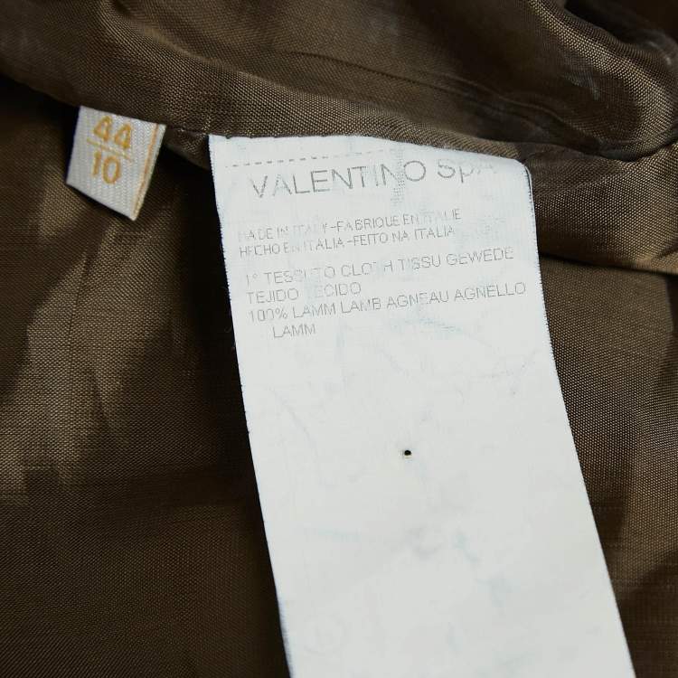 Pre Owned Valentino Brown Embroidered Suede Flared Trousers M