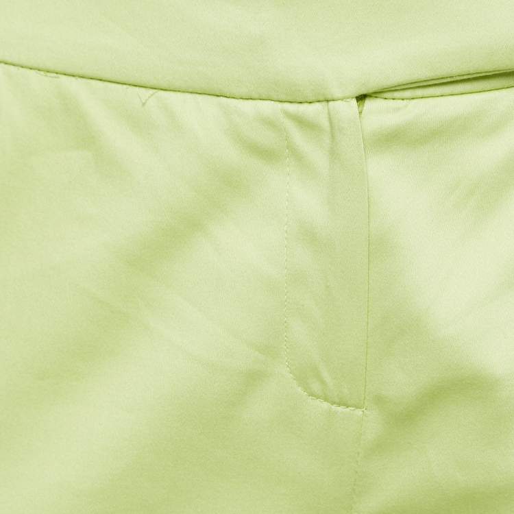 Pre Owned Valentino Green Cotton Straight Leg Trousers S